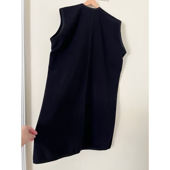 Charvet 100% Cashmere Scotland Made Long Vest 28 Place Vendome Paris Black - Picture 6 of 6